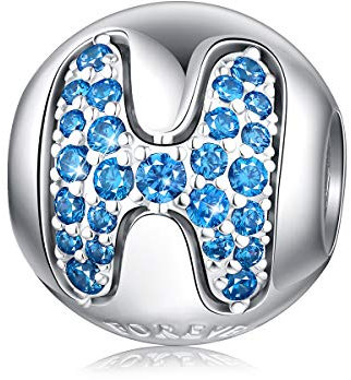 FOREVER QUEEN Damen Alphabet Buchstabe Charm Bead 925 Silber Sterling Brief Bead Charm für europäische Armbänder Charm Anhänger Mit Geschenkbox MEHRWEG