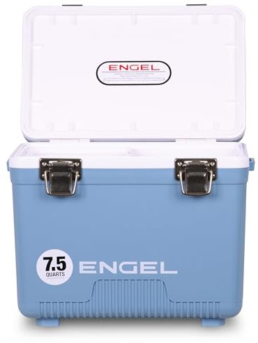 ENGEL Cooler Box 7.1 L - Leak-Proof, Air Tight, Drybox Cooler for Camping, Fishing, Hiking,Picnic - Mini Ice Boxes Large Enough for 8 Cans, 31 x 20.3 x 25.4 CM Small Cool Box for Drinks and Food