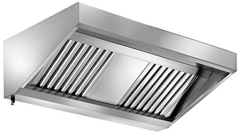 VM Europa - Wandhaube - Maße 180 x 70 cm - Mit LED-Beleuchtung - Edelstahl AISI 430 - Dunstabzugshaube Ablufthaube Gastro Abzugshaube Gastronomie Freihängend Profiküche