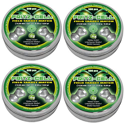 4 x 500 Field Target Match Diabolos 4,50 mm Fritz-Cell für Luftgewehr Luftpistole