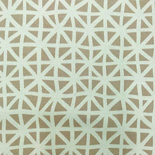 Kt KILOtela - Halbpanama Dekostoff - Digitaldruck - Stück: 100 cm Länge x 140 cm Breite | Streifen, Quadrate und Diamanten - Beige, Braun