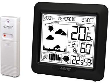 La Crosse Technology - WS6823 Station Météo avec Prévisions et signal DCF - Noir