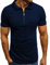 Modaworld Uomo Polo in Leggero con Cerniera Maniche Corte - vestibilità Regular Estiva T-Shirt