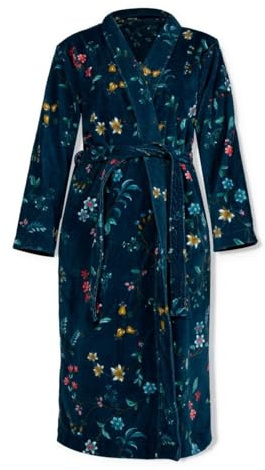 Pip Studio Bademantel Les Fleurs Farbe Dunkelblau Größe L