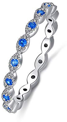 SLIACETE 925 Sterling Silber Nazar Ring für Damen (9)