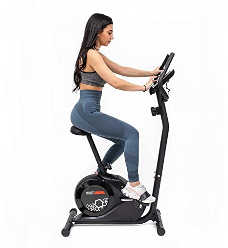 TechFit B300 Magnetisches Fitness Fahrrad Ergometer - Cardio - Fitnessfahrrad mit einstellbarem Sattel, Puls-Sensoren und LCDMonitor. Resistenter Heimtrainer für die perfekte Figur.