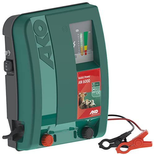 AKO Mobil Power AN 6000, Weidezaungerät Expert, 12 V Akkugerät, Input Joule: 7.00 J, max. Spannung: 12.000 V, für Zäune bis: 40 km, 5 Jahre Garantie, Made in Germany