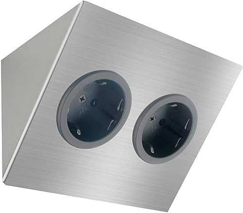 CARESSI Steckdosenelement 2ST14 2 Schukosteckdosen Edelstahl