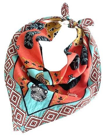 guaizhou Russische quadratische Schals, ukrainisches Stirnband, Schals, muslimische Hijab-Turban-Tücher, Halstuch, Taschentuch (2 Packungen)