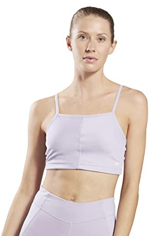 Reebok Damen Yoga Rib Crop Shirt, Blau, 2XL, blau, M