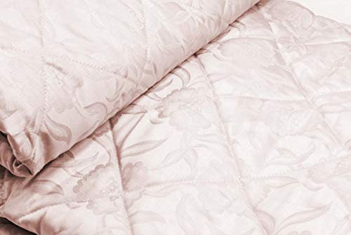 Manifattura Tessile Couvre-lit matelassé satin de coton Jaquard floral - rose, simple