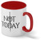 Not Today Game Of Thrones Arya Stark Blanc tasse à café avec Red Rim et poignée Mug