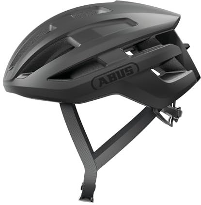 ABUS Rennradhelm PowerDome - leichter Fahrradhelm mit cleverem Belüftungssystem und aerodynamischem Profil - Made in Italy - für Damen und Herren - Schwarz, Größe L