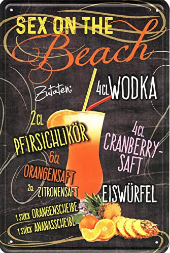 Geschenkeparadies 24 Deko Blechschild 20x30cm Sex on The Beach Rezept