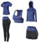 JULY'S SONG Ensemble de 5 vêtements, pour entraînement, yoga, course, gym, fitness, bleu marine, XL