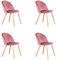 HJhomeheart 2/4/6 Stuhl mit Samt-Esszimmerstuhl-Set für Wohnzimmer, Schlafzimmer, Küche (Rosa-4)