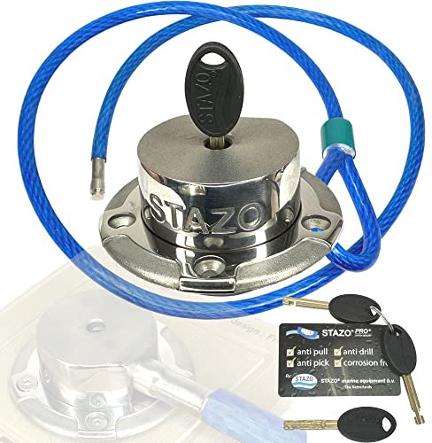 F26 Stazo Boot Edelstahl Marine Deck Schloss QL+250cm Lasso I Kabel I Rostfrei I Diebstahl I Versicherung Zertifiziert I Motorboot I Sloep