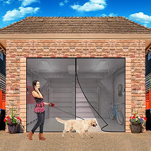 Magnetic Fly Screen Door 225x245 cm Chain, Full Size, Heavy Duty Curtain, Pet Friendly, for House, French Doors - Black H