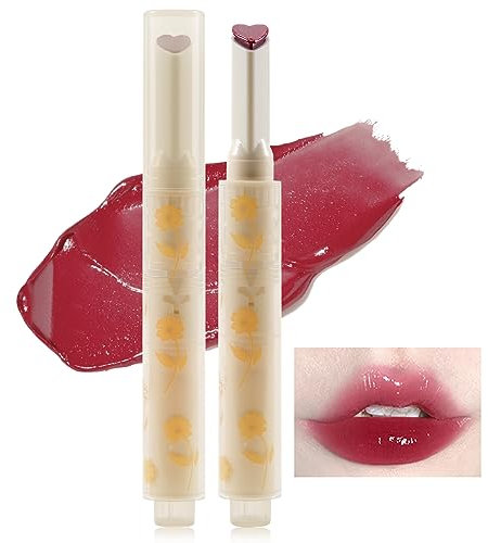 Erinde Jelly Lipstick, Tinted Glasting Melting Balm, Heart Shape Lip Gloss Lip Stain, Long Lasting Moisturizing, High Pigmented, Plumping Lip Makeup 05# crushed grape ice