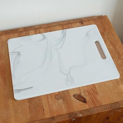 Marble Effect Plastic Fruit Vegetable Cutting Chopping Board Kitchen Worktop Saver