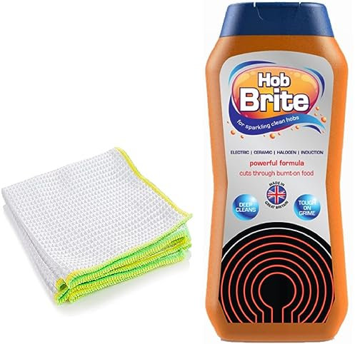hep® Hob Brite Original Ceramic, Electric, Halogen and Induction Hob Cream Cleaner 300ml & Microfiber Cleaing Cloth