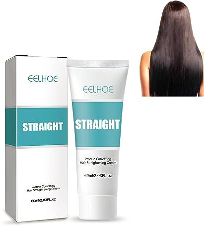 Haarglättungscreme, Protein Correcting Hair Straightening Cream, Seidige & Glänzende Haarglättungscreme Tiefenwirksame Haarkur Für Trockenes, Geschädigtes Haar (1 Stück)