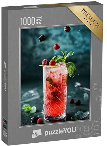 Puzzle 1000 Teile XXL „Frisch zubereitet: EIN sommerlicher Beeren-Cocktail“ – aus der Puzzle-Kollektion Getränke, Cocktails