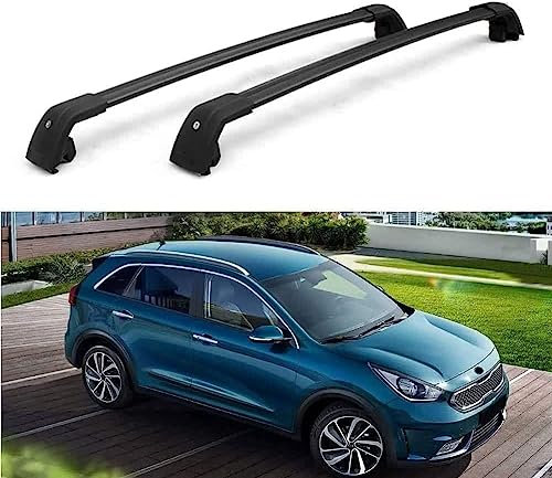 dachgepäckträger Auto Universeller Auto-Dachträger for KIA NIRO 2017–2020, Robuster, Abschließbarer Dachgepäckträger Aus Aluminium, for Frachtträger, Tasche, Kajak, Fahrrad, Snowboad