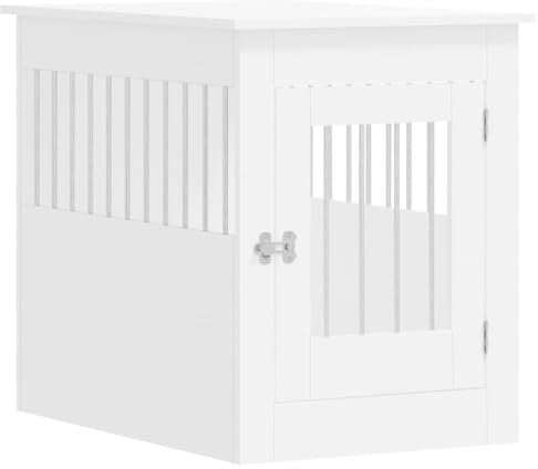 vidaXL Jaula para Perros Madera de ingeniería Blanco 55x80x68 cm