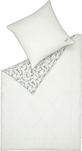 ESPRIT Home Bettwäsche-Garnitur Heritage Logo Farbe White-Black Größe 140x200+70x90