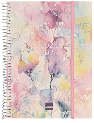 Finocam - Terminkalender Espiral 18 Monate 2024 2025 Horizontale Wochenansicht Juli 2024 - Dezember 2025 (18 Monate) Pretty International