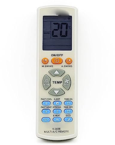 Controlador A/C Aire Acondicionado Control Remoto CHUNGHOP Fast Cool Heat for K-303E Uso en Todos los Modelos