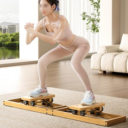 ToeWoe Innerer Oberschenkeltrainer Faltbar Ski-Simulator-Trainer aus Holz Oberschenkel Master Frauen Beckenboden Erholung für Home Gym Workout