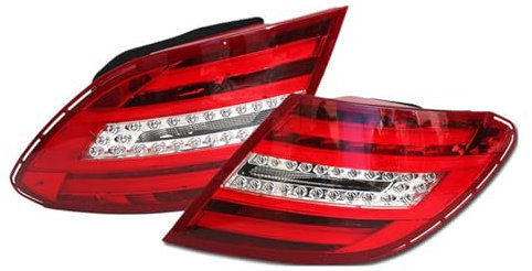 INRNT Anhänger Rückleuchten Bremsleuchte für Mercedes Benz W204 C180 C200 C220 C260 C280 C300 2011 2012-2014,wasserdichte Rückleuchten Anhänger Rücklicht Kontrollleucht,A/Right and Left