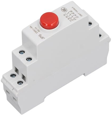 Pulsante su Guida DIN Interruttore a Pulsante AC230V 2NO 2NC, Dimensioni Compatte, Installazione Semplice, Adatto per Scatole di Distribuzione, Officine di Produzione (rosso)