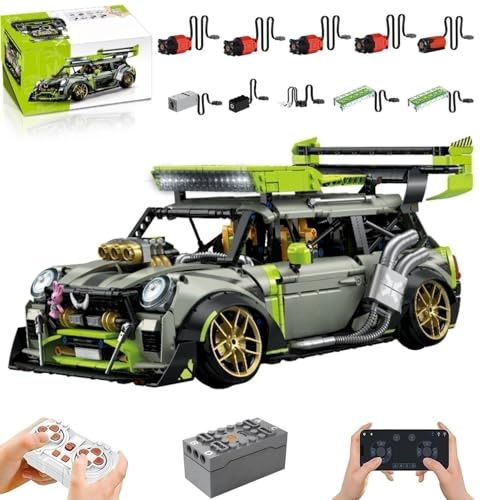 Technik Auto für BWM MINI, Mit Motoren Set, 1:10 Groß Auto Modellbausatz, 2356 Teile MOC Klemmbausteine Rennauto Modell Set, Automodell Sammlerstück Geschenk für Autofans