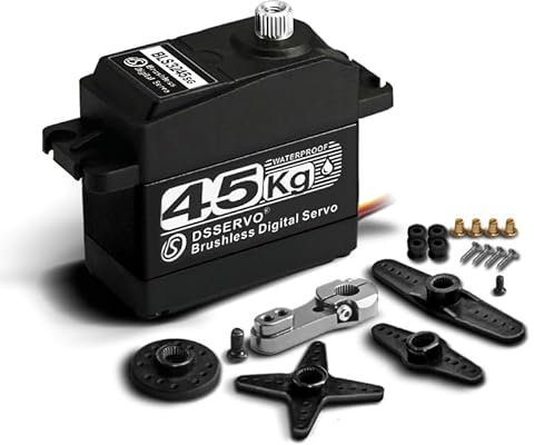 ANNIMOS 45KG Bürstenloser RC Servo Arduino Steuermotor Digitales Vollmetallgetriebe Wasserdicht