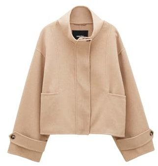 someday Damen Jacke | Kurzjacke VARAH Detail Loose aus weichem Woll Mix Cashmere Cream Melange, 42