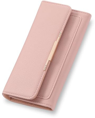 RNIEGA Portefeuille Large en Cuir PU Triple, Grande Capacité Porte-Monnaie