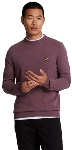 Lyle & Scott Mens Lambswool Blend Crew Neck Long-Sleeved Jumper (L) (Highland Mauve Marl)