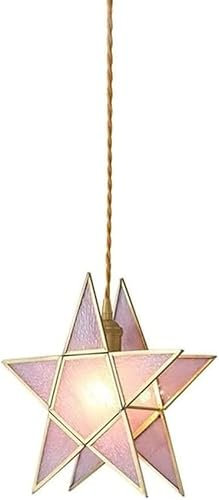 Chandelier Lampe Suspendue, Lampe Suspendue Moderne Simple en Verre Rose français, Lampe Suspendue au Plafond en Verre Rose translucide, Lampe de Chevet de Chambre à Coucher, lustres Chandelier