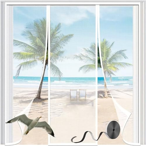 Zanzariera magnetica per porta del balcone La zanzariera magnetica si chiude automaticamente senza forare le porte finestre 300x280(W*H),Bianco