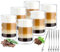 VITEVER Latte Macchiato Gläser Doppelwandig 400ml 6er Pack mit 6 Löffeln Doppelwandige Kaffeegläser Cappuccino Tassen Glas Spiralförmig Thermogläser Teegläser aus Borosilikatglas