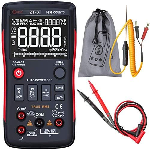 ZOYI ZT-X Multimetro digitale 9999 conteggi Auto Range True-RMS NCV VFC LCR Tester Amperometro Condensatore Ohm Temperatura Grafico a barre analogico Micro Tensione Corrente Tester