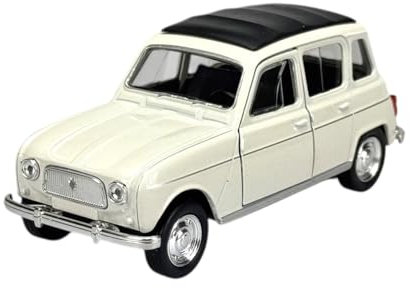 Welly Automodell kompatibel mit Renault 4 Weiss 1/34-1/39 Die Cast Metall Modell Auto Neu im Kasten