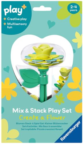 Ravensburger Play+ Blumen Steck- und Spiel-Set: Kleiner Blütenzauber gelb | Steckspiel ab 2 Jahre, Kinderspielzeug, Geschenk für Jungen und Mädchen