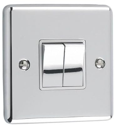Polished Chrome 2 Gang Light Switch - W02PCW