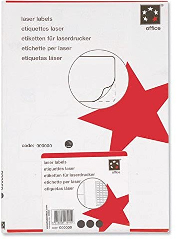 5 Star Etiketten für Laserdrucker, 63,5 x 46,6 mm, Weiß, 1800 Stück
