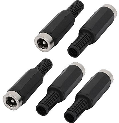 sourcing map 5 Stück Buchse DC Steckdose Jack Fassverbinder 2.1 mm x 5.5 mm