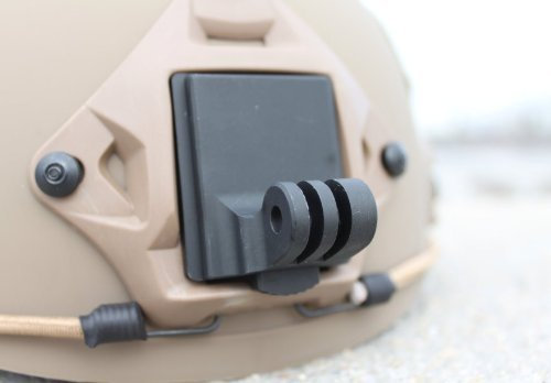 Buwico Helmet Aluminum Fixed Dyed Black Mount for Gopro HD NVG Mount Base, Gopro4/3+/3/2/1